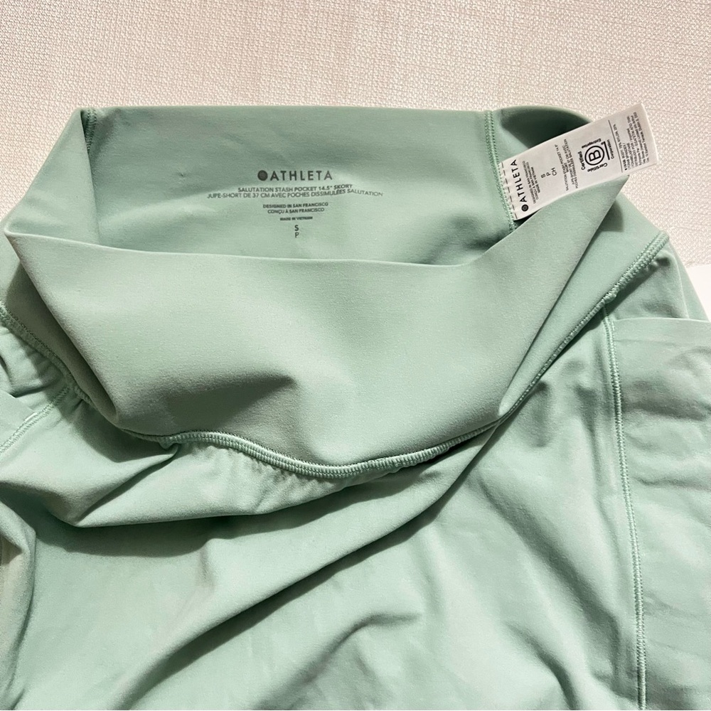 Athleta NWT S Salutation Stash Pocket 14.5” Skort Lagoon (Mint Green) - Picture 9 of 12
